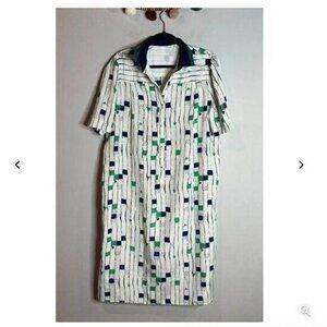 Vintage silk patterned collared dress